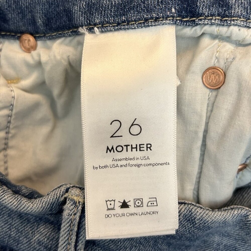 Mother Women's The Looker Ankle Step Fray Jeans Size 26 Blue Made in USA EUC - Picture 3 of 16
